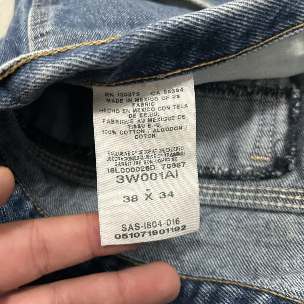 Wrangler Riggs Jeans Mens 38x34 Blue Denim Relaxed Fit Work Horse Medium Wash